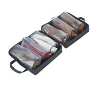 WENKO Sac de voyage pour chaussures Deep Black - pour 3 paires de chaussures, lavable, Polyéthylène, 36.5 x 36.5 x 14.5 cm, Noir