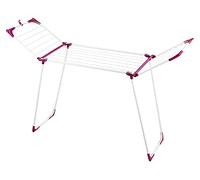 Wenko Séchoir à linge Summer Dry 13 m – pliable métal int./ext., 153×76×46 cm, blanc/rose