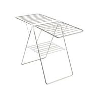 WENKO Séchoir à Linge Mod. Flex | Étendoir à Linge INOX Pliable et Ajustable pour Un séchage Optimal | Capacité de 15 m | Dimensions 145 x 90 x 60 cm | Couleur Blanche et Argent Mat