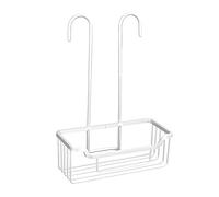 WENKO Serviteur de douche pour mitigeur Milo, étagère de douche avec capuchon en plastique à suspendre au mitigeur de la douche, surface de rangement supplémentaire, 25 x 36 x 14 cm, argenté