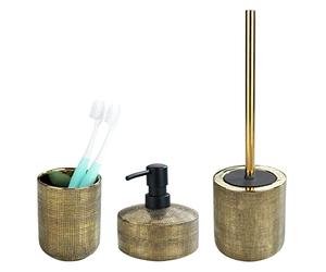 WENKO Set Accessoire Salle de Bain, Rivara, Lot de 3