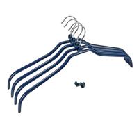 WENKO Set de cintres Multi 4+4 - cintres pour vêtements, avec revêtement antidérapant, jonction pour cintres, Métal chromé, 42 x 19 x 1 cm, Argent brillant