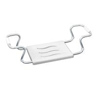 WENKO Siège de baignoire Secura | Aide bain senior avec structure en aluminium robuste et réglable | Capacité jusqu'à 120 kg | Dimensions 55-65 x 18 x 26 cm | Couleur blanche et aluminium