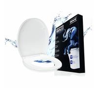 WENKO Siège WC Mod Crevada DuroUnbreakable, résistant jusqu'à 1500 kg, incassable et Durable, avec système d'abaissement Automatique Easy-Close, Chiffon Microfibre Inclus, 39 x 45,5 cm, Blanc
