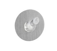 WENKO Static-Loc® Crochet Moyen Imitation INOX - Fixer sans percer, Plastique (Pet), 5 x 2.5 x 5 cm, Argent
