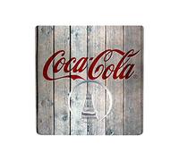 WENKO Static-Loc® crochet UNO Coca-Cola Wood - Crochet porte-serviettes, fixer sans percer de trous, Plastique (PET), 8 x 8 cm, Multicolore