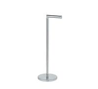 WENKO Support Papier Toilette 2en1, Porte Papier Toilette et Dérouleur Papier Toilette, Acier Inox Brillant, 21x55x17 cm
