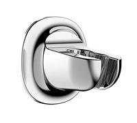 WENKO Support pour pomme de douche Libertà, support mural pour douchette à fixation facile sans percer avec tampon adhésif, en plastique solide (ABS), amovible sans laisser de trace, Ø 7 cm, chrome