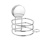 WENKO Support Sèche Cheveux Mural Osimo, Porte sèche Cheveux Mural Fixation sans perçage Static Loc Plus, Fixation par adhérence Statique, avec Porte Cable, Acier, 14x13x11cm, chromé
