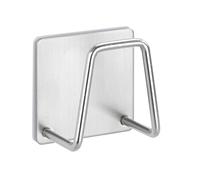 WENKO Support universel Edea pour la cuisine acier inox - Porte-éponge, Acier inoxydable, 5 x 5 x 3.5 cm, Argent mat