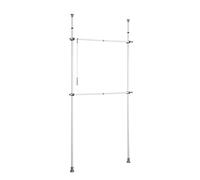 WENKO Système de penderie télescopique Hercules Basic - Système d'ordre réglable, système de Porte-vêtements, Acier, 75-120 x 165-300 x 11 cm, Blanc