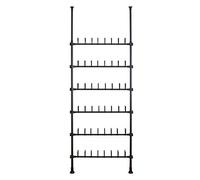 WENKO Porte-Chaussures télescopique Herkules | Système Rangement modulable pour Chaussures | Jusqu'à 48 Paires de Chaussures | Fixation sans perçage par Torsion | Métal 94x165-300x9cm | Noir