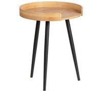 Table d'appoint ronde avec 4 pieds en métal Loft - Noir et bois