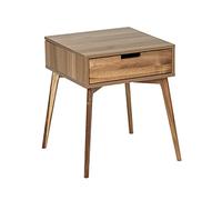 WENKO Table de nuit scandinave en bois FSC, petite table avec tiroir, Acina, 50 x 55 x 50 cm