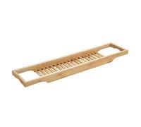 WENKO Tablette pour Baignoire Bambusa en Bambou de qualité supérieure avec possibilité de Rangement pour Les ustensiles de Salle de Bain, spacieux Support pour la Baignoire, 70x4,5x16 cm, Fini Nature