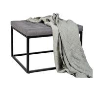 WENKO Tabouret Bas Carré AMANDOLA - Pouf avec Coussin Rembourré et cadre en Métal - Salon, Chambre, Entrée - 59x45x59cm - Noir,
