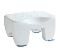 Wenko Siège de bain Secura – Antidérapant, surface structurée, écoulement d'eau, 40x21x31 cm, blanc