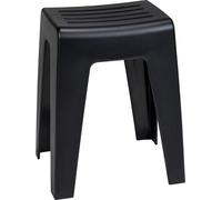 WENKO Tabouret de bain en plastique Kumba Noir Assis Tabouret de salle de bain
