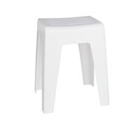 WENKO Tabouret de Bain Kumba| en Plastique, au Design Moderne de Haute qualité | Charges jusqu'à 120 kg | Idéal Salle de Bain & WC | Plastique Robuste | (l x h x p) 38 x 47 x 32 cm | Blanc
