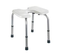 WENKO Tabouret de Douche hygiénique Secura - Tabouret de Douche avec découpes hygiéniques, capacité de Charge de 120 kg, Plastique, 46 x 36-46 x 53.5 cm, Blanc