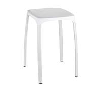 WENKO Tabouret de Salle de Bains Losani - Tabouret de Douche, Plastique, 28 x 45 x 28 cm, Blanc