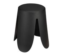 WENKO Tabouret de salle de bain Mod. Comiso | Tabouret de bain noir en plastique avec assise rembourrée | Tabouret multifonction 3-en-1 | DIM (l x h x p) 44,5 x 46 x 44,5 cm | Noir