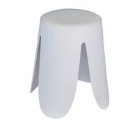 WENKO Tabouret Design Moderne COSIMO | Assise Rembourrée | 3en1: Siège, Table d'appoint ou Panier | Salon, Salle de Bain | Blanc