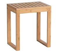 WENKO Tabouret Multifonction Bambusa | Utilisation Polyvalente | Ameublement Salle de Bain | Support Rangement | Tabouret pour Coiffeuse | Table d'appoint | Bambou certifié FSC® | 40x30x46cm | Bois