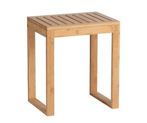 WENKO Tabouret Multifonction Bambusa | Utilisation Polyvalente | Ameublement Salle de Bain | Support Rangement | Tabouret pour Coiffeuse | Table d'appoint | Bambou certifié FSC® | 40x30x46cm | Bois