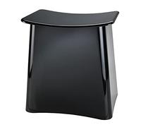 Wenko Tabouret Panier à Linge 2en1 Plus, Coffre à Linge avec Sac Amovible et Tabouret Salle de Bain, Capacité 33L, Plastique, 45x48x33 cm, Noir