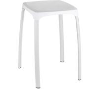 WENKO Tabouret de Salle de Bains Losani - Tabouret de Douche d'un Style Moderne Intemporel, Charge de 120 kg, Plastique Robuste, 28 x 45 x 28 cm, Blanc