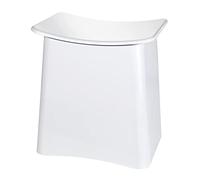 WENKO Tabouret Wing - Panier à Linge, Tabouret de Salle de Bain avec Sac à Linge Amovible Capacité: 33 l, Plastique (ABS), 45 x 48 x 33 cm, Blanc