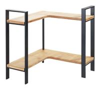Wenko - Tagère D'Angle De Cuisine à Poser Lou Pour Plan De Travail , Métal Avec Planches En Bambou, 2 étages Gain De Place, 30 X 33 X 30 Cm, Noir/bambou