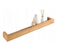 Wenko - Tagère Murale 60cm Bambusé Bambou Certifié Fsc, Support De Rangement Pour Ustensiles De sélle De Bain, Fixation Incluse, 60x9x5cm, Bois