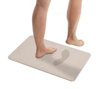 WENKO Tapis de Bain antidérapant Mod. Simi, Tapis de Bain à séchage Rapide en diatomite (Terre de diatomées), très Absorbant, Tapis de Douche Absorbant, écru