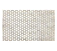 WENKO Tapis de Bain Bamboo Blanc - avec Envers en revêtement antiglisse, Bambou, 50 x 80 cm, Blanc