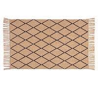 WENKO Tapis de bain Calama, tapis de douche en fibres naturelles durables (100 % jute), motif losanges et franges, tapis de bain ou tapis décoratif, recyclable, (L x P) : 50 x 80 cm, naturel