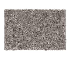 WENKO Tapis de bain Lanas, tapis de douche fabriqué à partir de bouteilles en plastique recy s, aspect laine de mouton, dessous antidérapant, lavable à 40 °C, dimensions (L x H) : 60 x 90 cm, taupe
