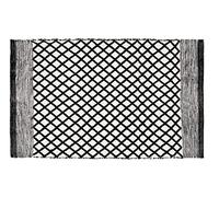 WENKO Tapis de bain Tara, tapis de bain durable, fabriqué en bouteilles PET recyclées au visuel ethno tendance et dessous antidérapant, lavable jusqu'à 40°C, (l x h) : 50 x 80 cm, noir/blanc