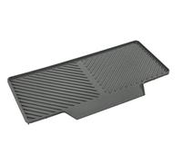 WENKO Tapis d'égouttage Neli, en caoutchouc pour l'égouttage de vaisselle et de couverts, surface inclinée, structure cannelée pour un écoulement optimal de l'eau, anti-rayures, gris, 20 x 3 x 40 cm