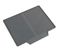 WENKO Tapis d'égouttage Nelia | Caoutchouc à structure rainurée | Surface adaptée pour un écoulement optimal de l'eau | Séchage rapide | Extension latérale de l'évier | Haute qualité | 34x3x40cm | Gris