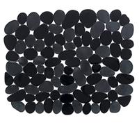 WENKO Tapis d'évier Stone Noir, protège l'évier, découpable, matière plastique, 31 x 26 cm, noir