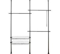 WENKO Telescope-Garderobe Herkules Duo 50631100 schwarz Metall 164,0 - 215,0 x 165,0 - 300,0 cm