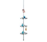Wenko Teleskop Duschecke Premium, avec 3 Ablagen et Spiegel, satiniert