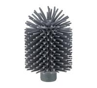 WENKO Tête de Brosse de Rechange pour Ensemble WC avec Distributeur de Produit nettoyant 2 en 1, Brosse en Silicone avec Effet antiadhésif, hygiénique et Facile à Nettoyer, Ø 7,5 cm, Gris
