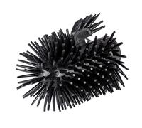 WENKO Brosse de Rechange en Silicone avec Brosse pour rebords Ø 7,5 cm - Porte-Brosse WC, Silicone, 7.5 x 9.3 x 7.5 cm, Noir