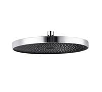 WENKO Tête de Douche Effet Pluie Softwater, pommeau de Douche Italienne avec Micro gouttelettes Fines et apaisantes, 416 Buses intégrées, Embout Standard 1/2", Plastique ø26 cm, chromé - Noir