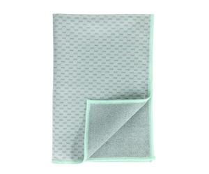 WENKO Torchons Miko, lot de 2 torchons en microfibre pour essuyer et lustrer sans laisser de traces, très absorbants et à séchage rapide, matière 80 % polyester, 20 % polyamide, 40 x 60 cm, gris/vert