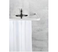 WENKO Tringle à Rideau de Douche d'angle ERA | Forme de U/L | Rail de Rideau + 16 Glisseurs inclus | Aluminium | Blanc | 90x90 cm