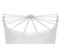 WENKO Tringle Rideau de Douche Parapluie, Rideau de Douche Angle Mural, 12 Bras, Acier INOX